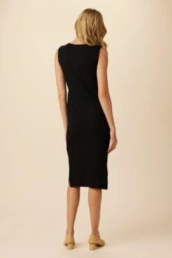 Cornelia Provence Rib Dress - Black -Mode Weft Sales Store 0082 Cornelia Rib Black 3