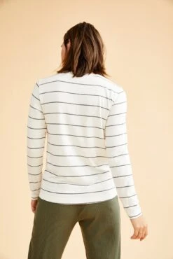 Berkeley Long Sleeve Dream Knit Tee - White Havana Stripe -Mode Weft Sales Store 0108LongSleeveBerkeleyWhiteHavanaStripe 5819 web 9b30ac3c cf48 4b57 9b3a 6a72f4535b7e