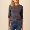 Berkeley Long Sleeve Dream Knit Tee - Azure Umber Stripe -Mode Weft Sales Store 0108 Long Sleeve Berkeley Basque Stripe 1 b60223cb d2a5 4132 a175 14364dce0669