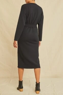 Ava Luxe Fleece Dress -Mode Weft Sales Store 0122 Ava Luxe Fleece Black 0074 web