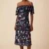 Dima Ecovero Midi Dress - Gemini Navy -Mode Weft Sales Store 01 10167 Dima Gemini Navy 1