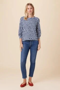 Issa Reverie Knit Tee - Calico Navy -Mode Weft Sales Store 0223 Issa Calico Navy 5