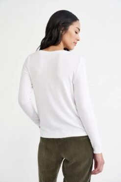 Berkeley Long Sleeve Dream Rib Tee - White -Mode Weft Sales Store 0260 Berkeley Dream Rib White 0266 web f6515057 67a1 49e8 9aa1 e3c571f0c49f