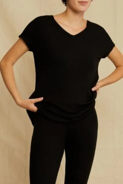 Stella Dream Rib Tee - Black -Mode Weft Sales Store 0320 Stella Top Black 3738 web 3d0c5e45 9219 4e1a 8bd5 ad77237ca847