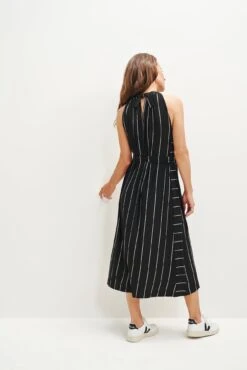 Mila Zero-Waste Dream Knit Dress -Mode Weft Sales Store 0365 Mila Zero Waste Dress Black Havana Stripe 1665 web