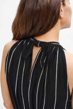 Mila Zero-Waste Dream Knit Dress -Mode Weft Sales Store 0365 Mila Zero Waste Dress Black Havana Stripe 1681 web