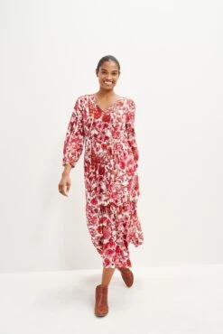 Faye Nouveau Silk Dress -Mode Weft Sales Store 0374 Faye Elsinore Floral 1843 web