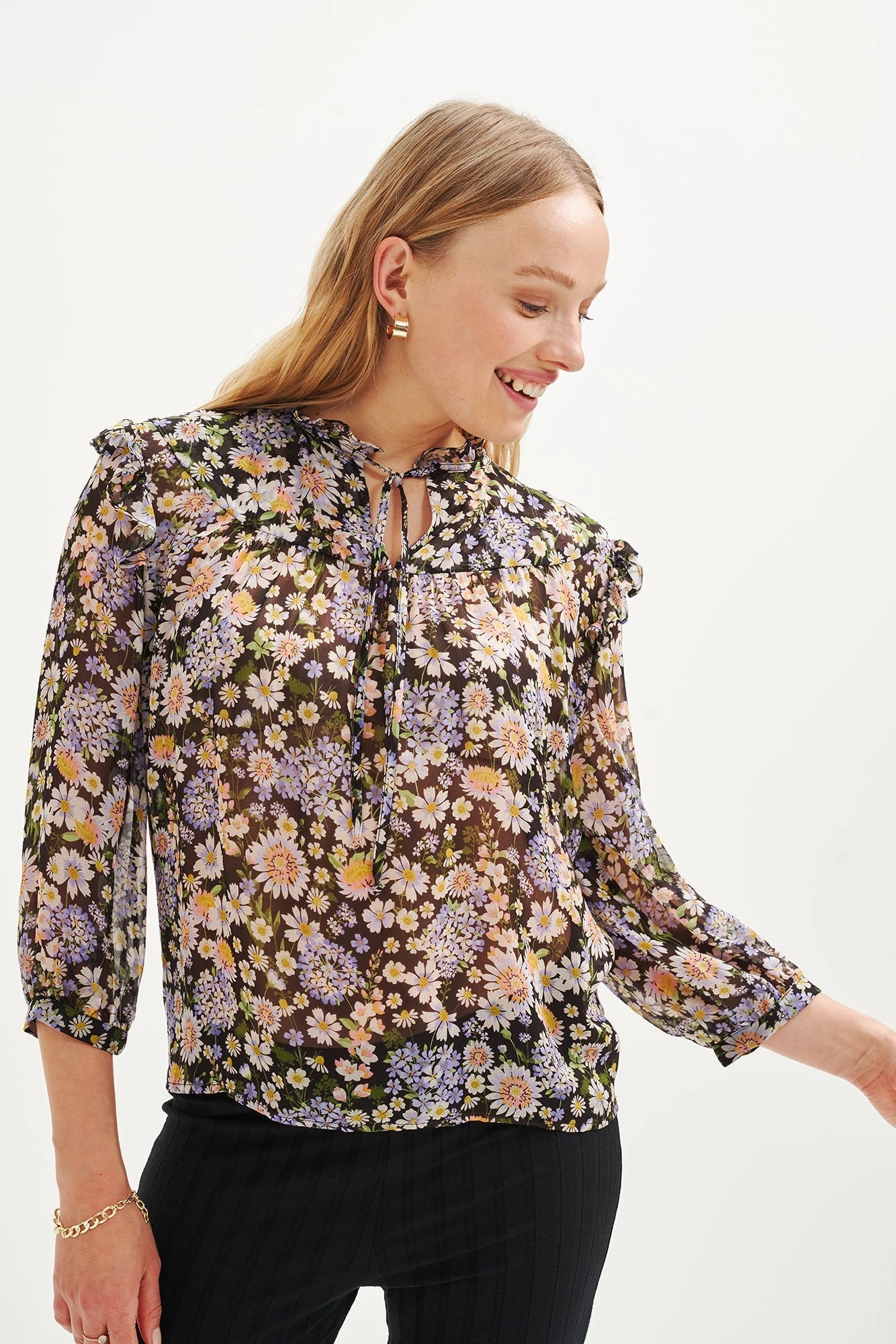 Camila Nouveau Silk Blouse - Midi Floral Lavender - ReAmour 3 Camila Nouveau Silk Blouse - Midi Floral Lavender - ReAmour