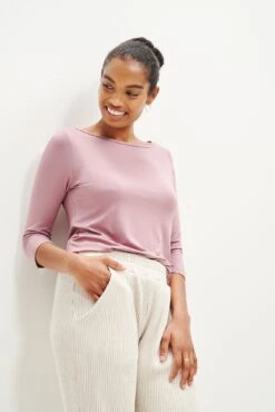 Francoise 3/4 Sleeve Dream Knit Tee - Lilac -Mode Weft Sales Store 0422 3Q Slv Francoise Lilac 2279 web ae6398a9 2136 4489 ae60 6d3fdf55b4b9