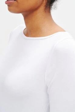 Francoise 3/4 Sleeve Dream Knit Tee - White -Mode Weft Sales Store 0422 3Q Slv Francoise White 1127 web 26551826 8bfc 4e2e bbd9 813ed95669e8