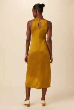 Cortney Cottonseed Cupro Dress - Gold -Mode Weft Sales Store 0448 Cortney Cupro Gold 3