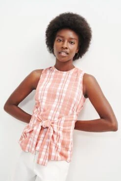 Natalie Upcycled Tank - ReAmour -Mode Weft Sales Store 0458 Natalie Madera Check 0761 web 1a1778bd e6dc 4ded 97b9 8ae05077b360