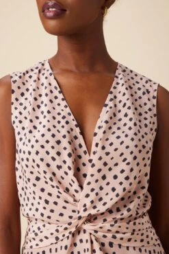 Clemence Washable Silk Blouse - Valencia Dot Pink -Mode Weft Sales Store 04 10118 Clemence Silk Valencia Dot 4