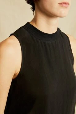 Pippen Mixed Cupro Tank - Black - ReAmour -Mode Weft Sales Store 0510 Pippen Black 0273 Web dac8cbb2 270a 43f8 8e55 5c6c658a8c37