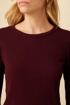 Dia Paris Rib Top - Plum -Mode Weft Sales Store 0524 Dia Plum 4