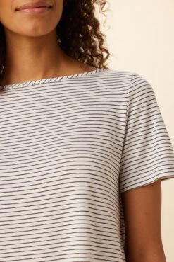 Roxie Reverie Slub Tee - Gigi White Stripe -Mode Weft Sales Store 0595 Roxie Gigi Stripe White 4