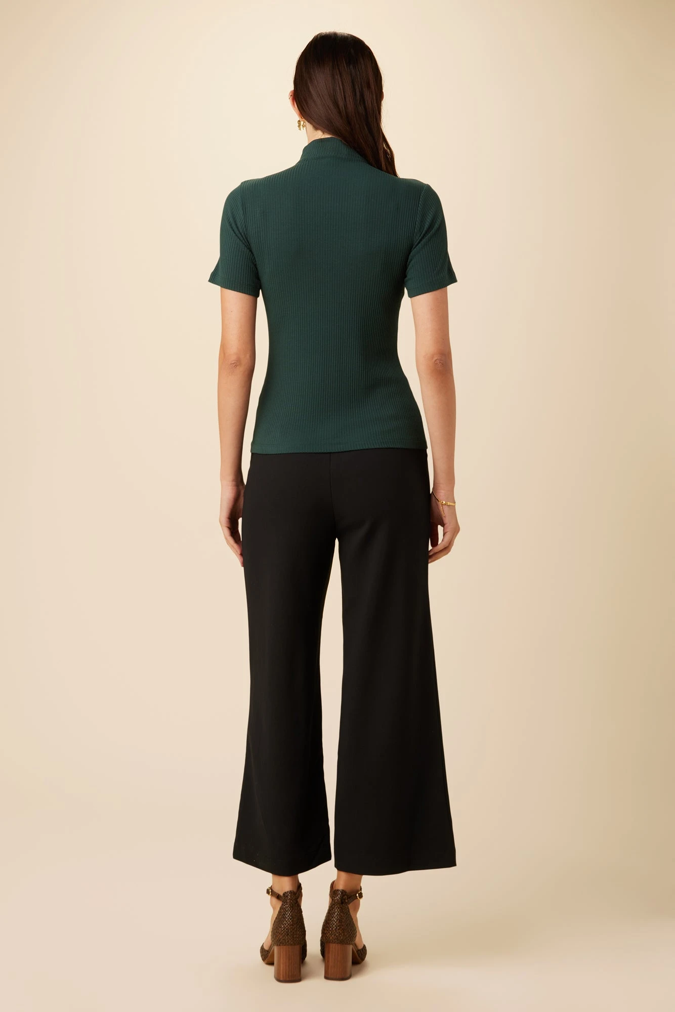 Fiona Paris Rib Turtleneck Top - Darkest Spruce 4 Fiona Paris Rib Turtleneck Top - Darkest Spruce - Image 3