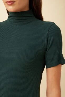 Fiona Paris Rib Turtleneck Top - Darkest Spruce 8 Fiona Paris Rib Turtleneck Top - Darkest Spruce -Mode Weft Sales Store 0597R1 Fiona Darkest Spruce 4