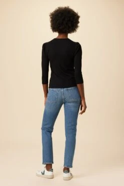 Naomi Paris Rib Top - Black -Mode Weft Sales Store 05 10103 Naomi Black 3