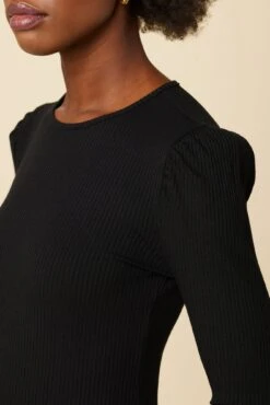 Naomi Paris Rib Top - Black -Mode Weft Sales Store 05 10103 Naomi Black 4