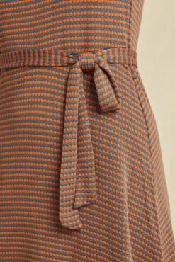 Tenille Scallop Knit Dress - Azure Umber Stripe -Mode Weft Sales Store 0688 Tenille Scallop Umber Azure 5236 web cfe9cd39 5d61 4a91 8789 abeef863a79c