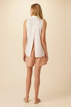 Geena Organic Cotton Blouse - Natural -Mode Weft Sales Store 0787 Geena Undyed Natural 3