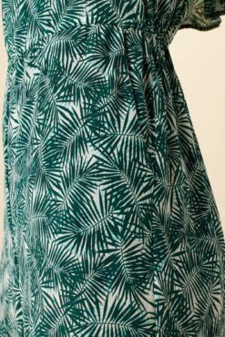 Lucia Washable Silk Jumpsuit - Green Palm -Mode Weft Sales Store 0794R1 Lucia Green Palm 5