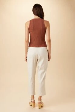 Asmet Paris Rib Tank - Earth -Mode Weft Sales Store 08 10195 Asmet Earth 3