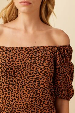 Bonnie Reverie Knit Dress - Almond Leopard Print -Mode Weft Sales Store 10050 Bonnie Almond Leopard 7