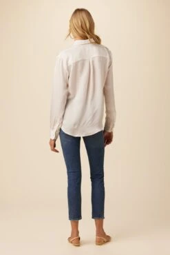 Bixby Eco Textured Viscose Blouse - White -Mode Weft Sales Store 10051 Bixby Seersucker White 3