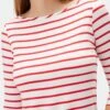 Francoise 3/4 Sleeve Dream Knit Tee - Red Poppy Stripe -Mode Weft Sales Store 1005R1 34 Francoise Red Poppy Stripe 4