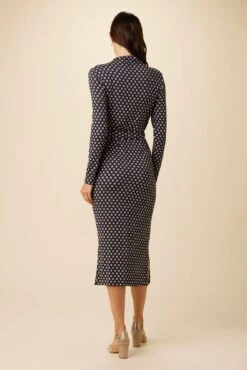 Castile Viscose Knit Dress - Mia Dot -Mode Weft Sales Store 10078 Castille Viscose Mia Dot 3