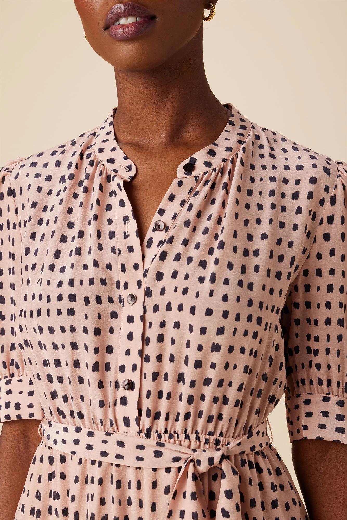 Malta Washable Silk Dress - Valencia Dot Pink 6 Malta Washable Silk Dress - Valencia Dot Pink - Image 4