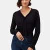 Aster Dream Knit Blouse - Black