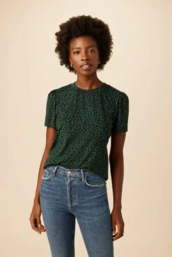 Odilia Reverie Knit Tee - Forest Leopard