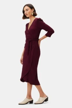 Abigail Paris Rib Dress - Plum -Mode Weft Sales Store 10098 Abigail Plum 2