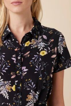 Joyce Washable Silk Dress - French Jardin Black -Mode Weft Sales Store 10120 Joyce Silk French Jardin Black 4