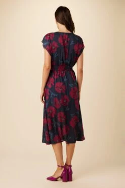 Marianna Ecovero Dress - Paysage Berry -Mode Weft Sales Store 10127 Marianna Viscose Lined Paysage Berry 3