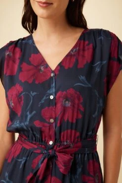 Marianna Ecovero Dress - Paysage Berry -Mode Weft Sales Store 10127 Marianna Viscose Lined Paysage Berry 4