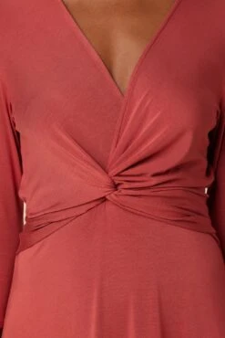 Olive 3/4 Sleeve Dream Knit Dress - Sienna -Mode Weft Sales Store 10128 34 Slv Olive Sienna 4