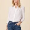 Charlotte 3/4 Sleeve Tencel Blouse - White -Mode Weft Sales Store 10141 Charlotte Tencel White 1