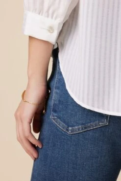 Charlotte 3/4 Sleeve Tencel Blouse - White -Mode Weft Sales Store 10141 Charlotte Tencel White 5