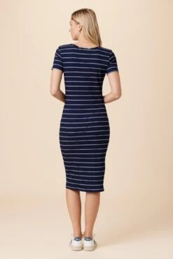 Juniper Paris Rib Dress - Pippa Stripe -Mode Weft Sales Store 10142 Juniper Pipa Stripe 3