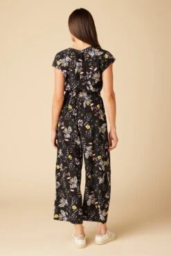 Wynnie Washable Silk Jumpsuit - French Jardin Black -Mode Weft Sales Store 10150 Wynnie Silk French Jardin 3