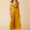 Olive Cupro Midi Dress - Gold -Mode Weft Sales Store 10151 Olive Cupro Gold 1