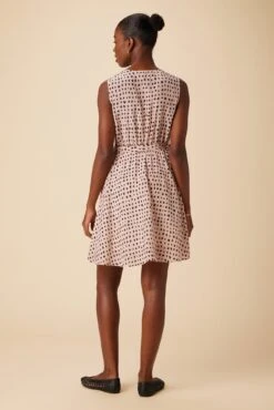 Ivy Washable Silk Dress - Valencia Dot Pink -Mode Weft Sales Store 10165 Ivy Valencia Dot 3