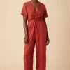 Fantasia Tencel Jumpsuit - Red Clay -Mode Weft Sales Store 10166 Fantasia Tencel Red Clay 1