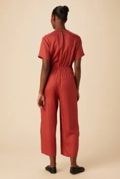 Fantasia Tencel Jumpsuit - Red Clay -Mode Weft Sales Store 10166 Fantasia Tencel Red Clay 3