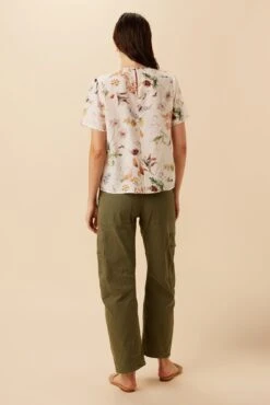 Odilia Washable Silk Blouse - Botanic Floral Ivory -Mode Weft Sales Store 10175 Odilia Silk Botanic Floral Ivory 3