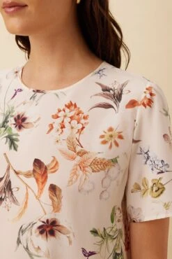 Odilia Washable Silk Blouse - Botanic Floral Ivory -Mode Weft Sales Store 10175 Odilia Silk Botanic Floral Ivory 4